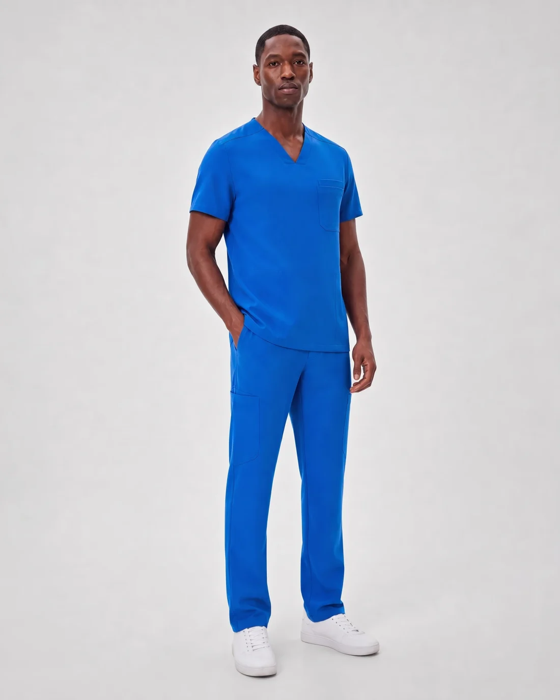 Mens Core Scrub Set in Royal Blue - front