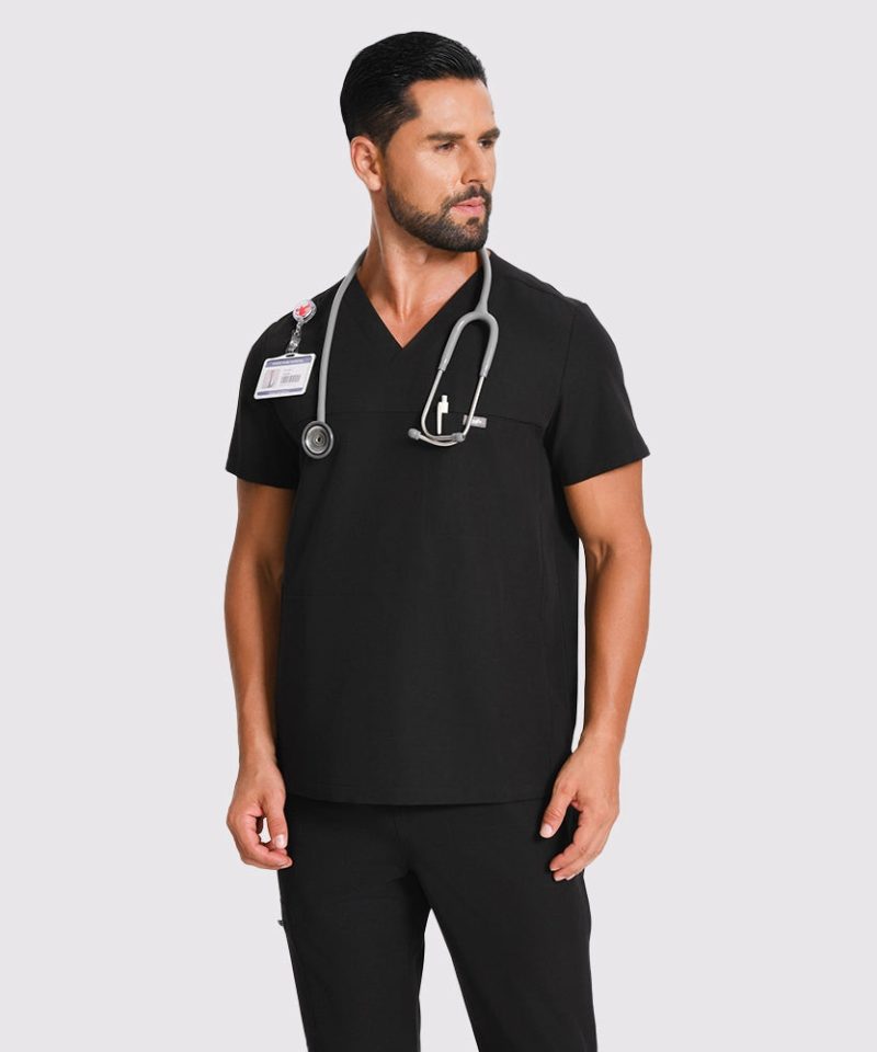 Men's Motion Jogger Scrub Set — Black, factory original view 1