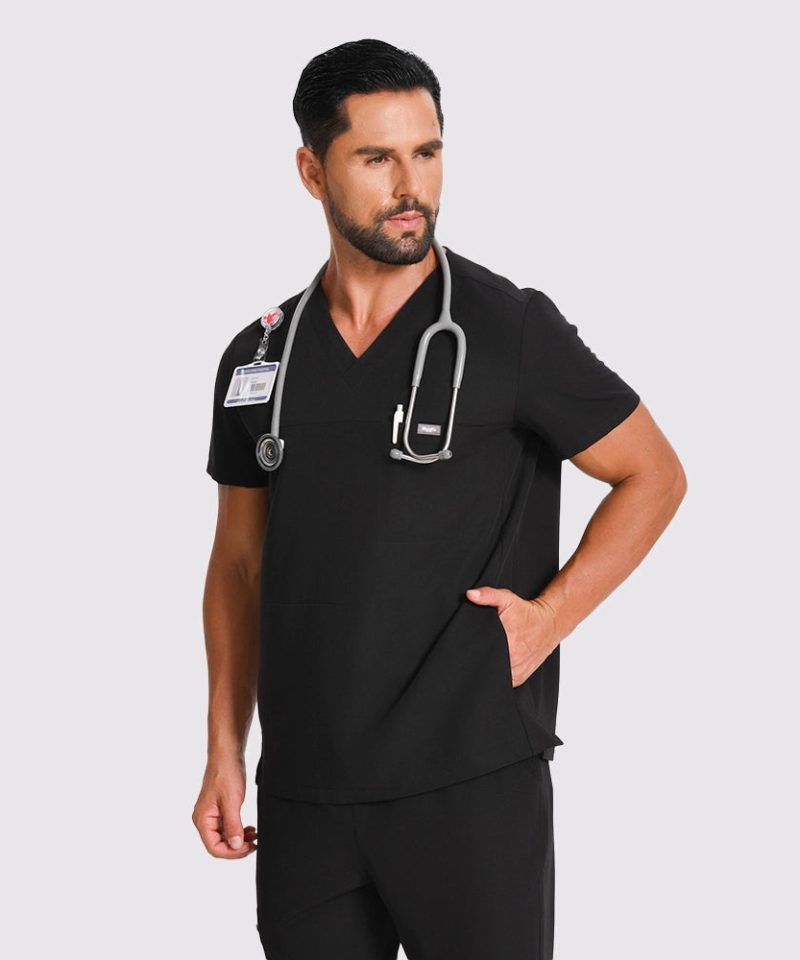 Men's Motion Jogger Scrub Set — Black, factory original view 2