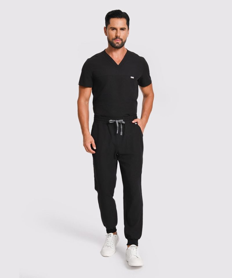 Men's Motion Jogger Scrub Set — Black, factory original view 3