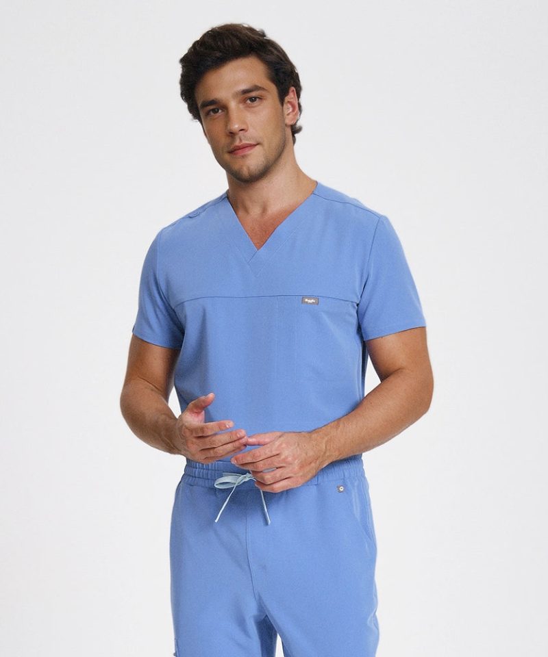 Men's Motion Jogger Scrub Set — Ceil Blue, factory original view 2