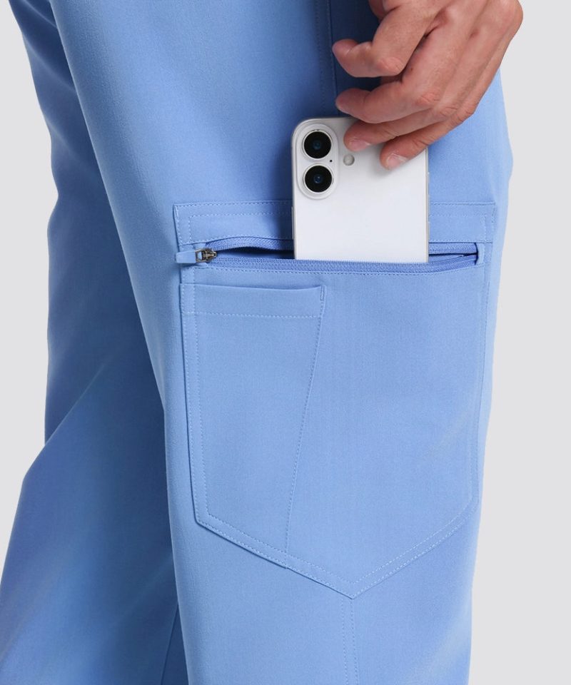 Men's Motion Jogger Scrub Set — Ceil Blue, factory original view 4