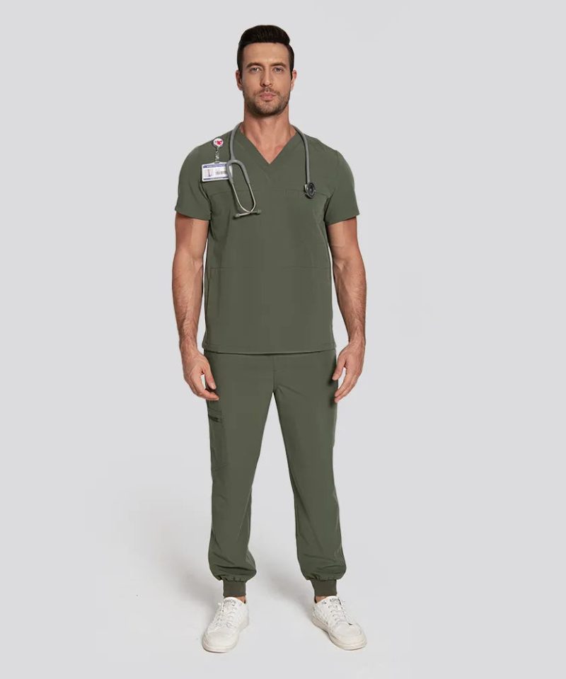 Men's Motion Jogger Scrub Set — Moss, factory original view 2