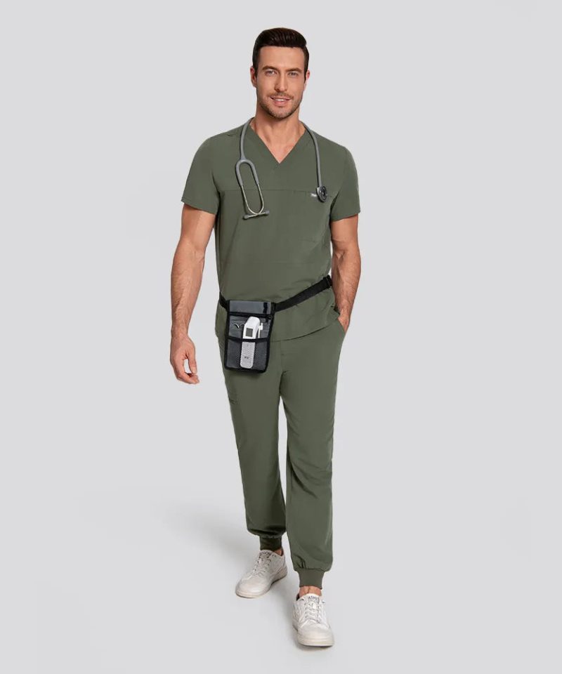 Men's Motion Jogger Scrub Set — Moss, factory original view 4