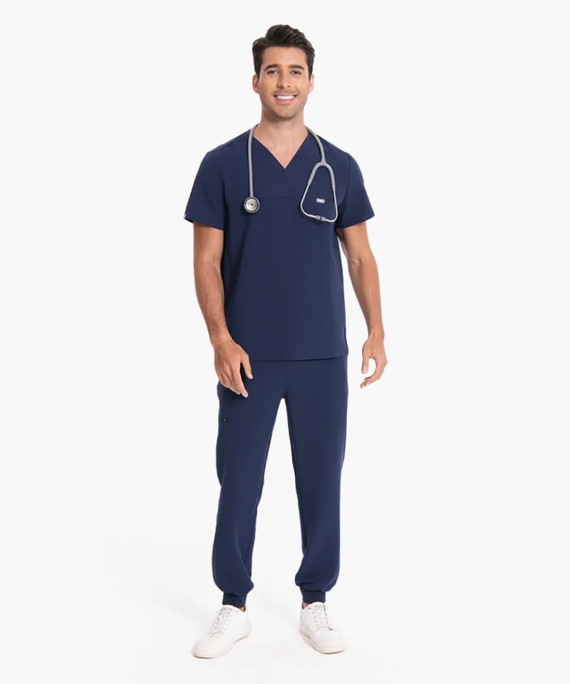 Men's Motion Jogger Scrub Set — Navy, factory original view 2