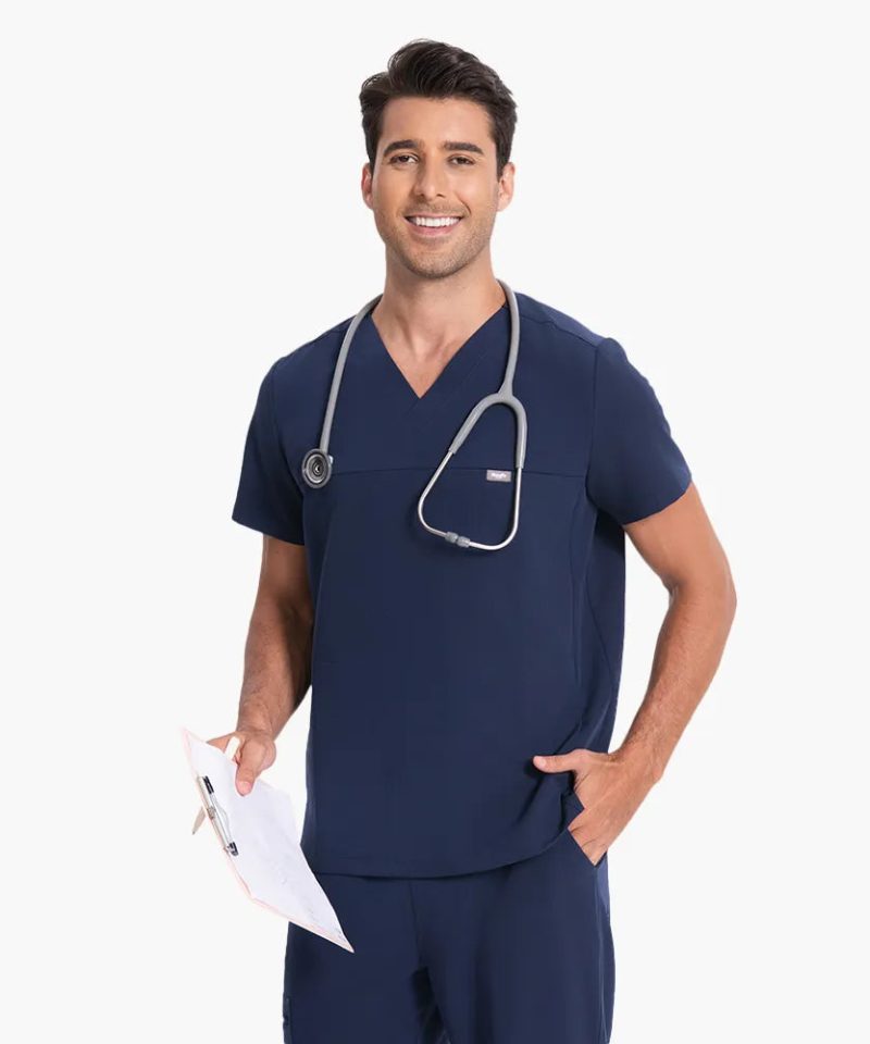 Men's Motion Jogger Scrub Set — Navy, factory original view 3