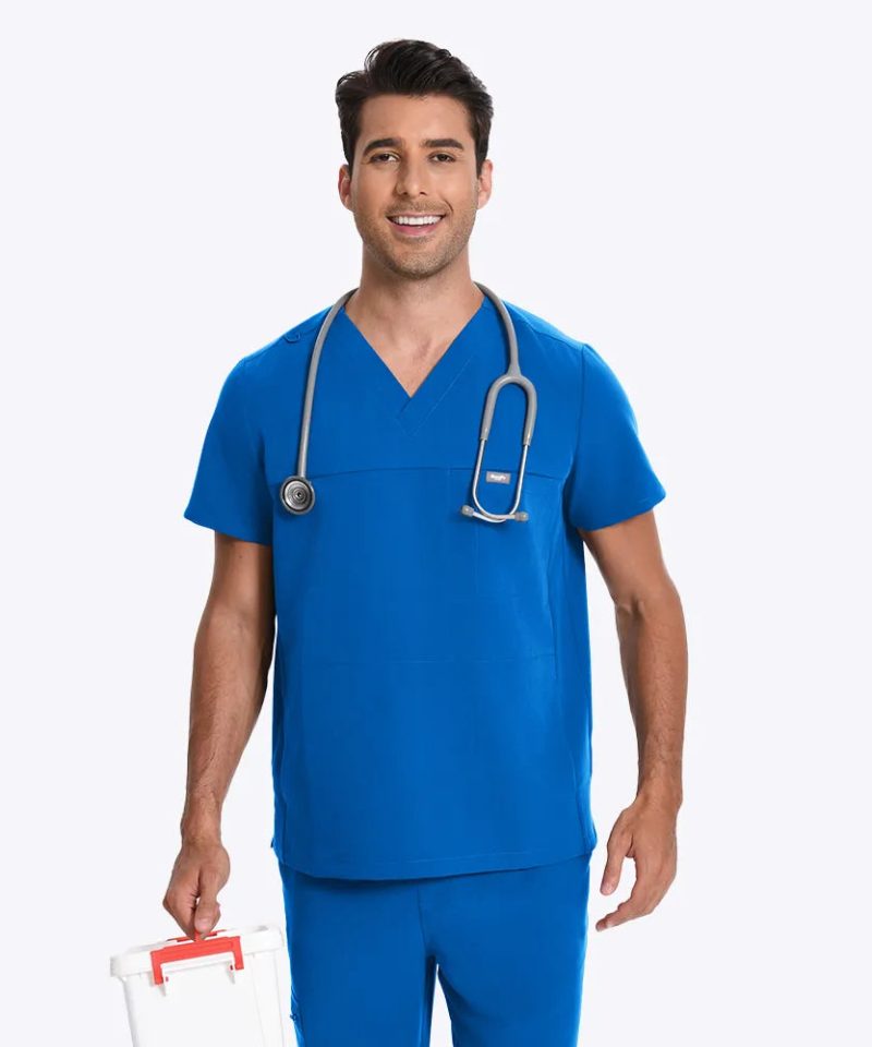 Men's Motion Jogger Scrub Set — Royal Blue, factory original view 3