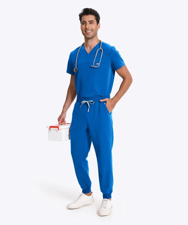 Men's Motion Jogger Scrub Set — Royal Blue, factory original view 4