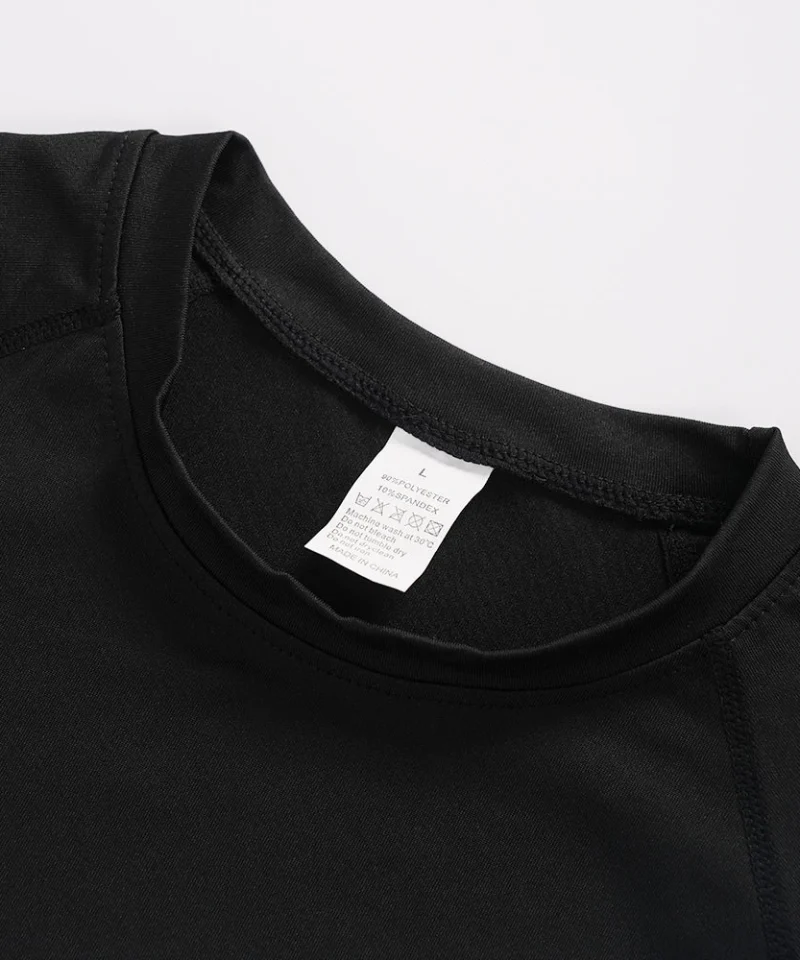 Men's quick-dry long-sleeve underscrub — black neckline