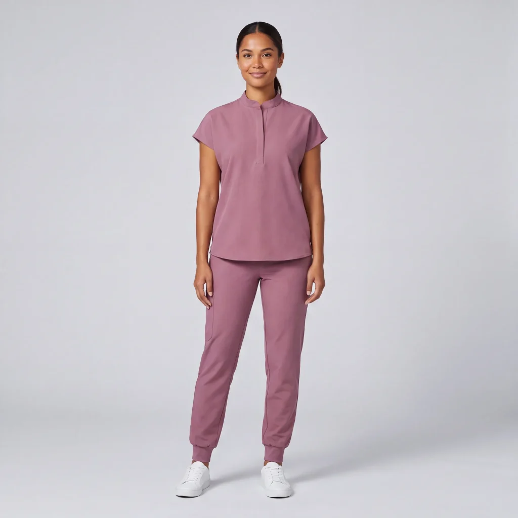 Women's Motion Jogger Pant in Mauve, full outfit
