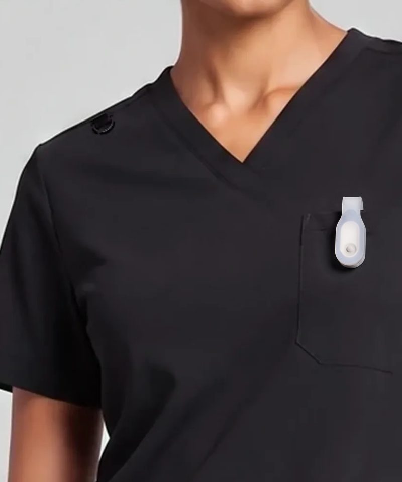 The Shift Light - clipped on scrub top