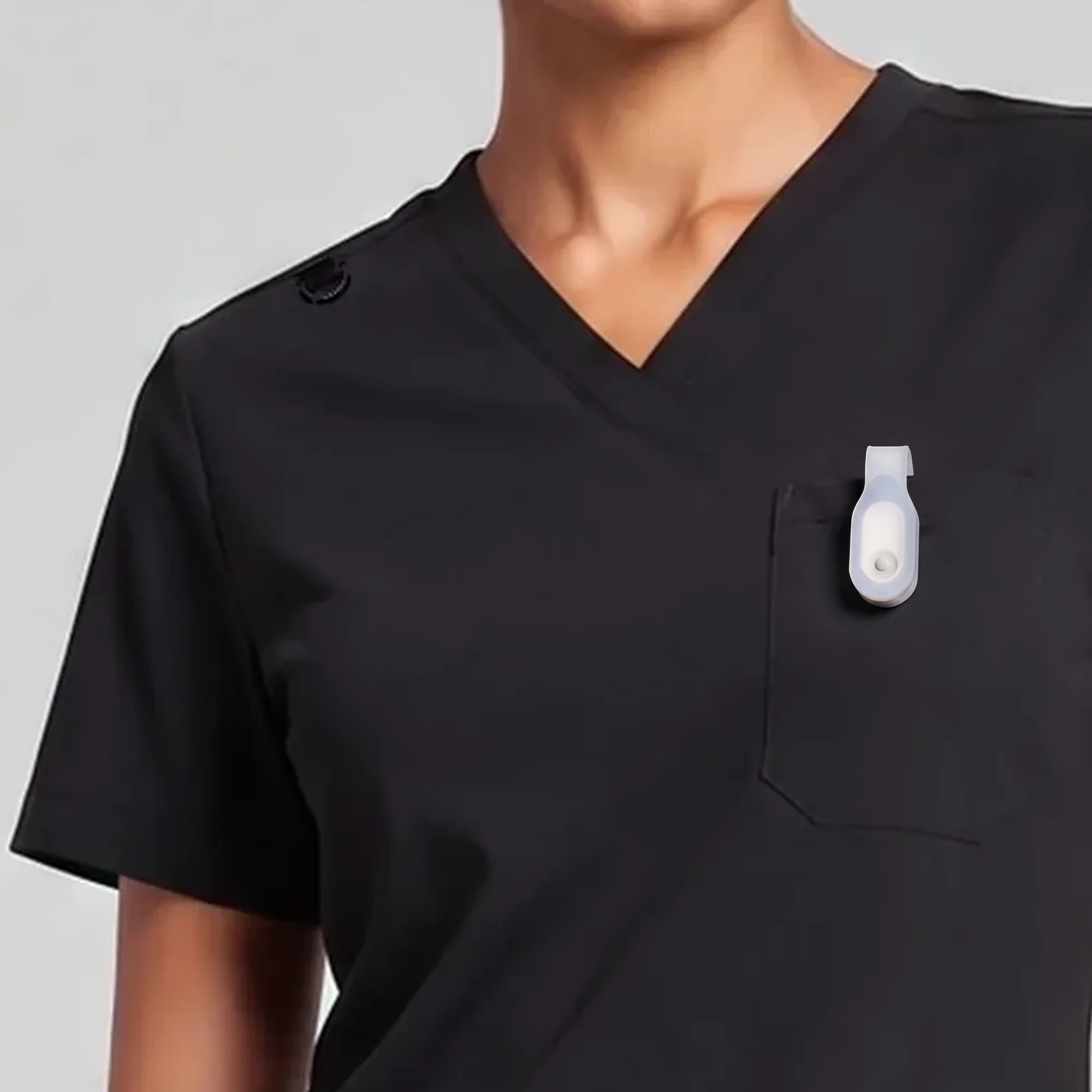 The Shift Light - clipped on scrub top