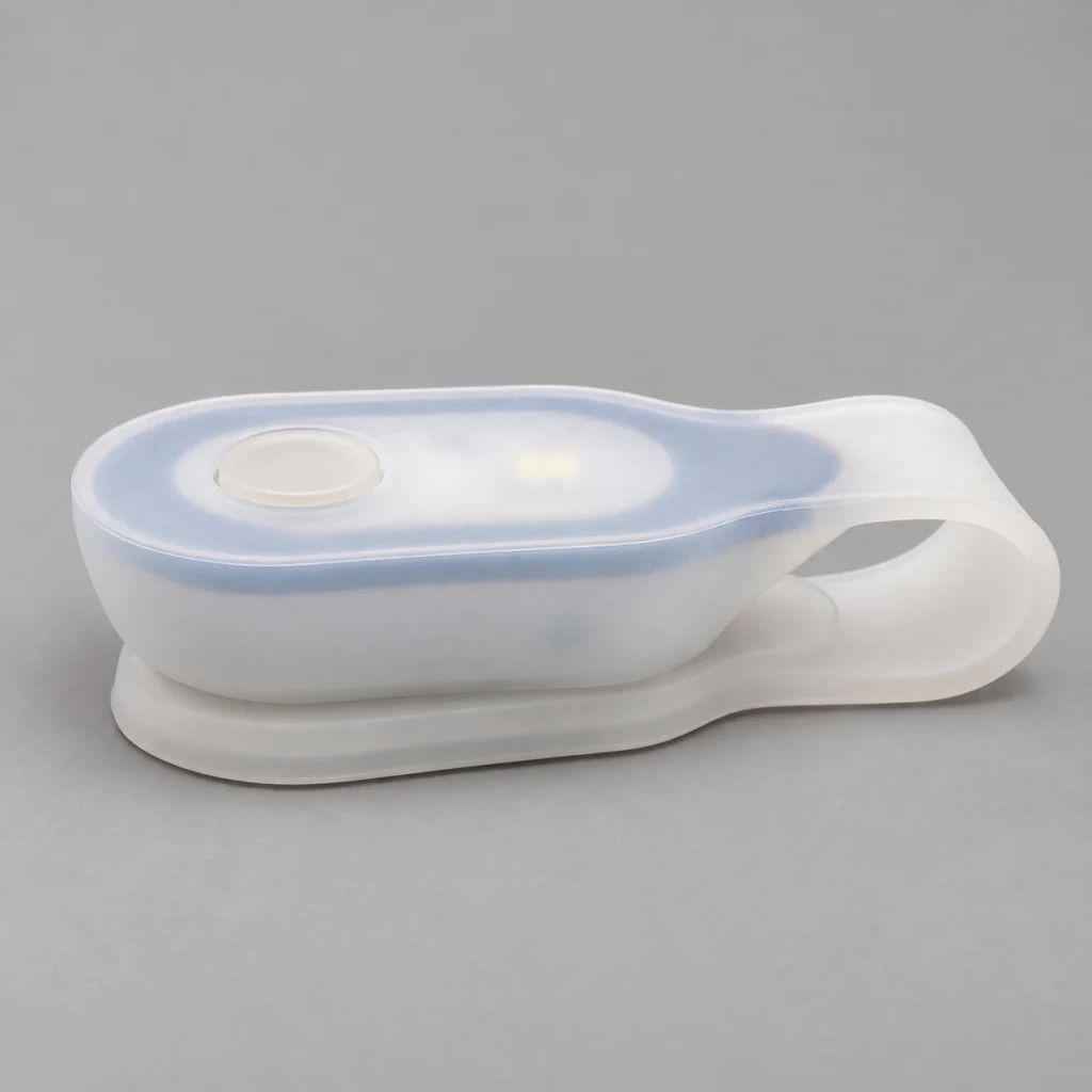White magnetic clip light with folded strap