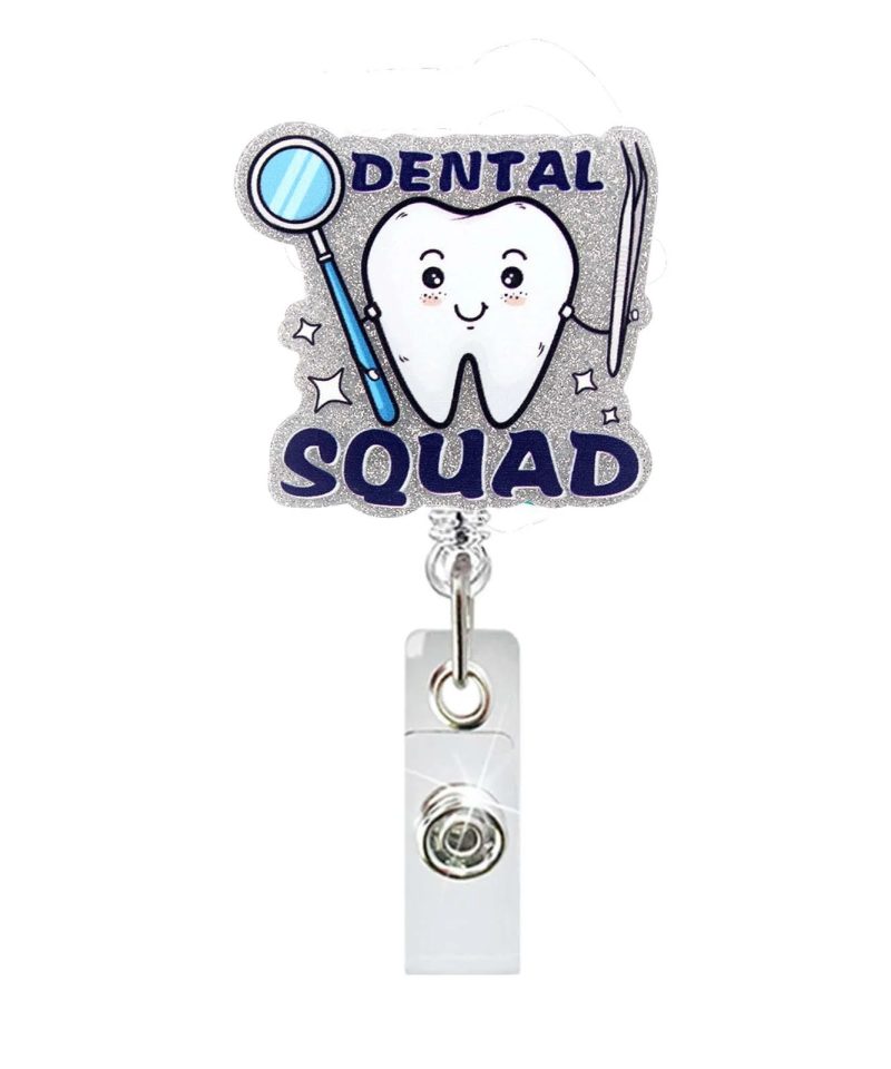 Dental Squad tooth retractable badge reel