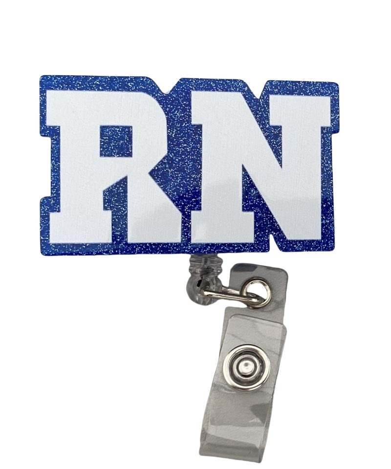 Royal blue RN retractable badge reel