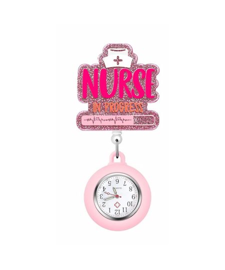 Nurse In Progress glitter fob watch