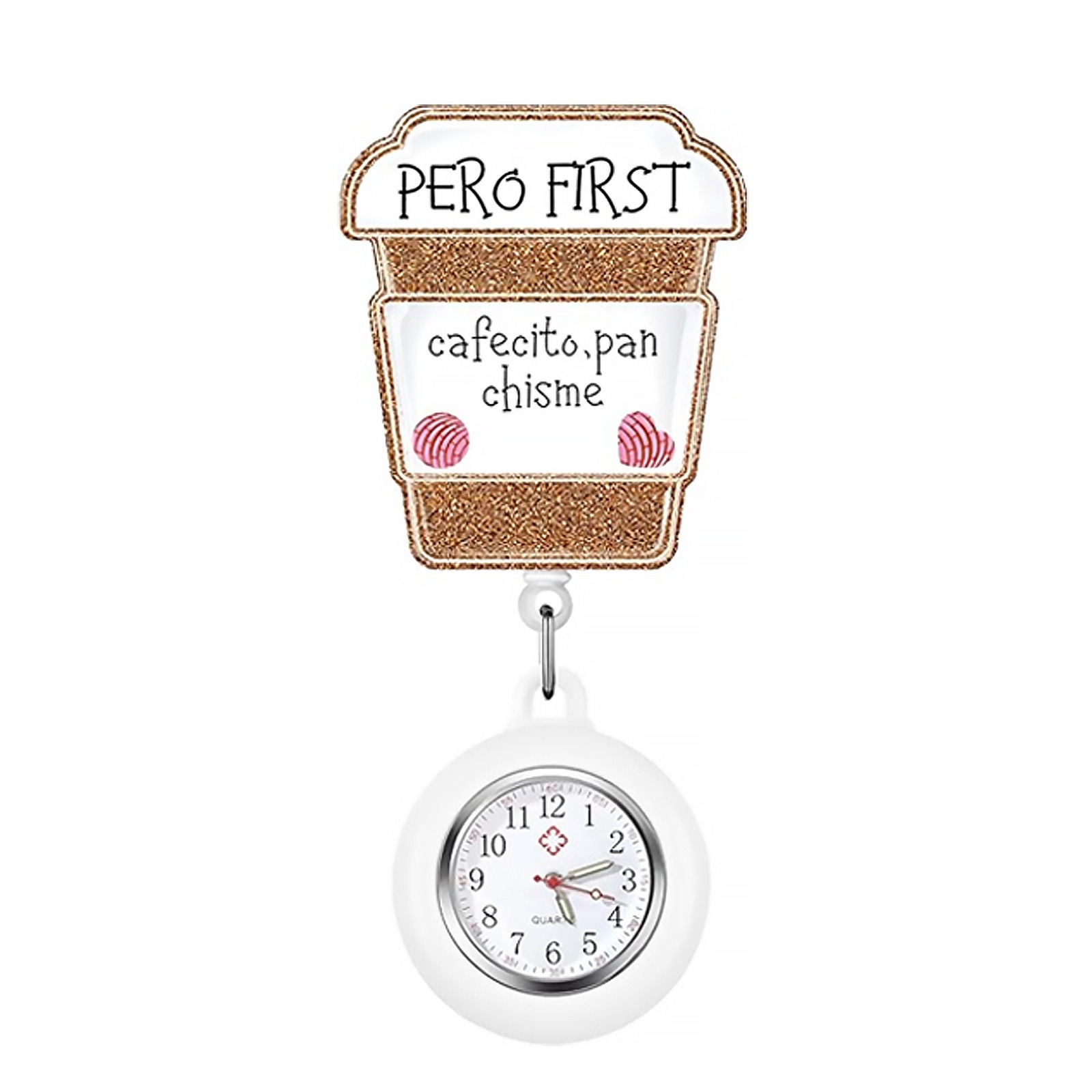 Pero First Cafecito fob watch with white housing