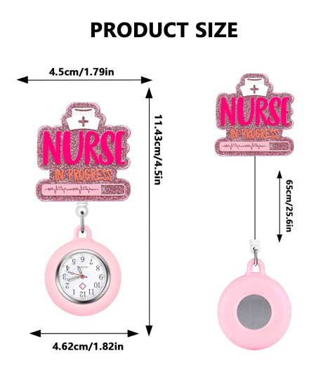 Fob watch size guide - 4.5 by 11.43 centimetres with 65 centimetre reach