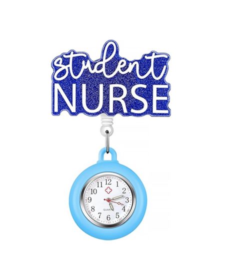 Student Nurse fob watch with blue silicone housing