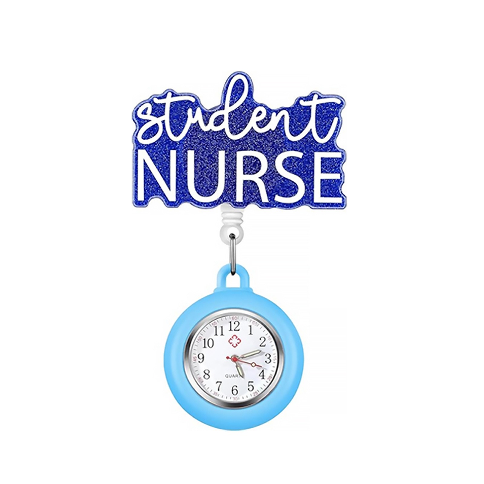 Student Nurse fob watch with blue silicone housing